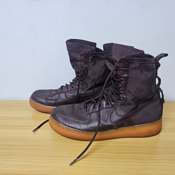 Nike Mens SF Air Force 1 High Deep Burgundy‎ Sneaker Shoes 864024-600 Size 11 - Picture 4 of 11